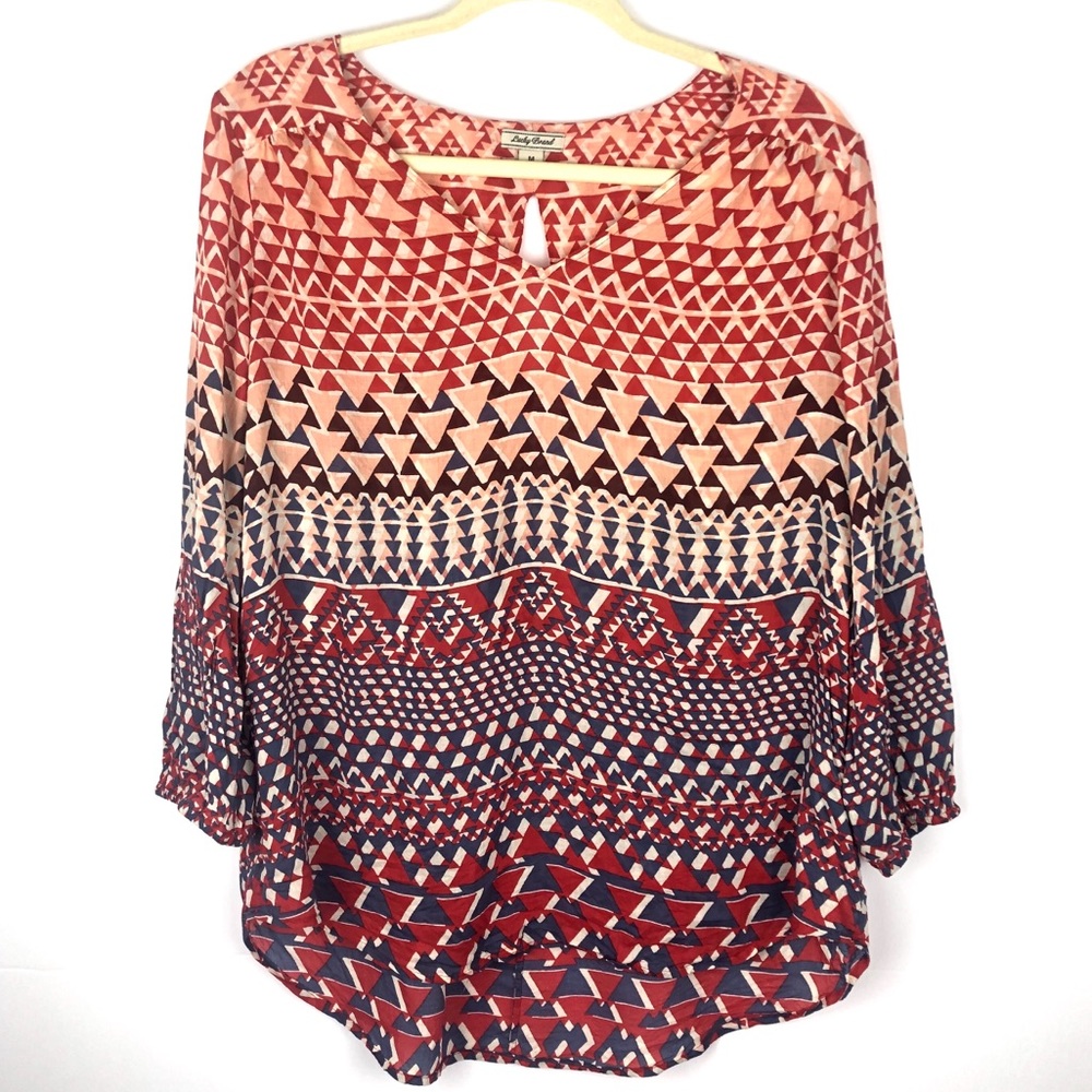{lucky brand} boho Aztec top